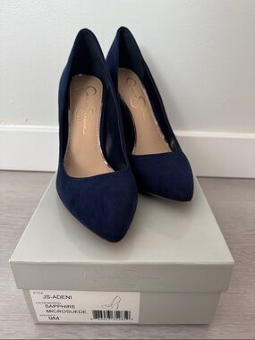 Jessica Simpson Adeni Navy Pointed-Toe Microsuede Pumps